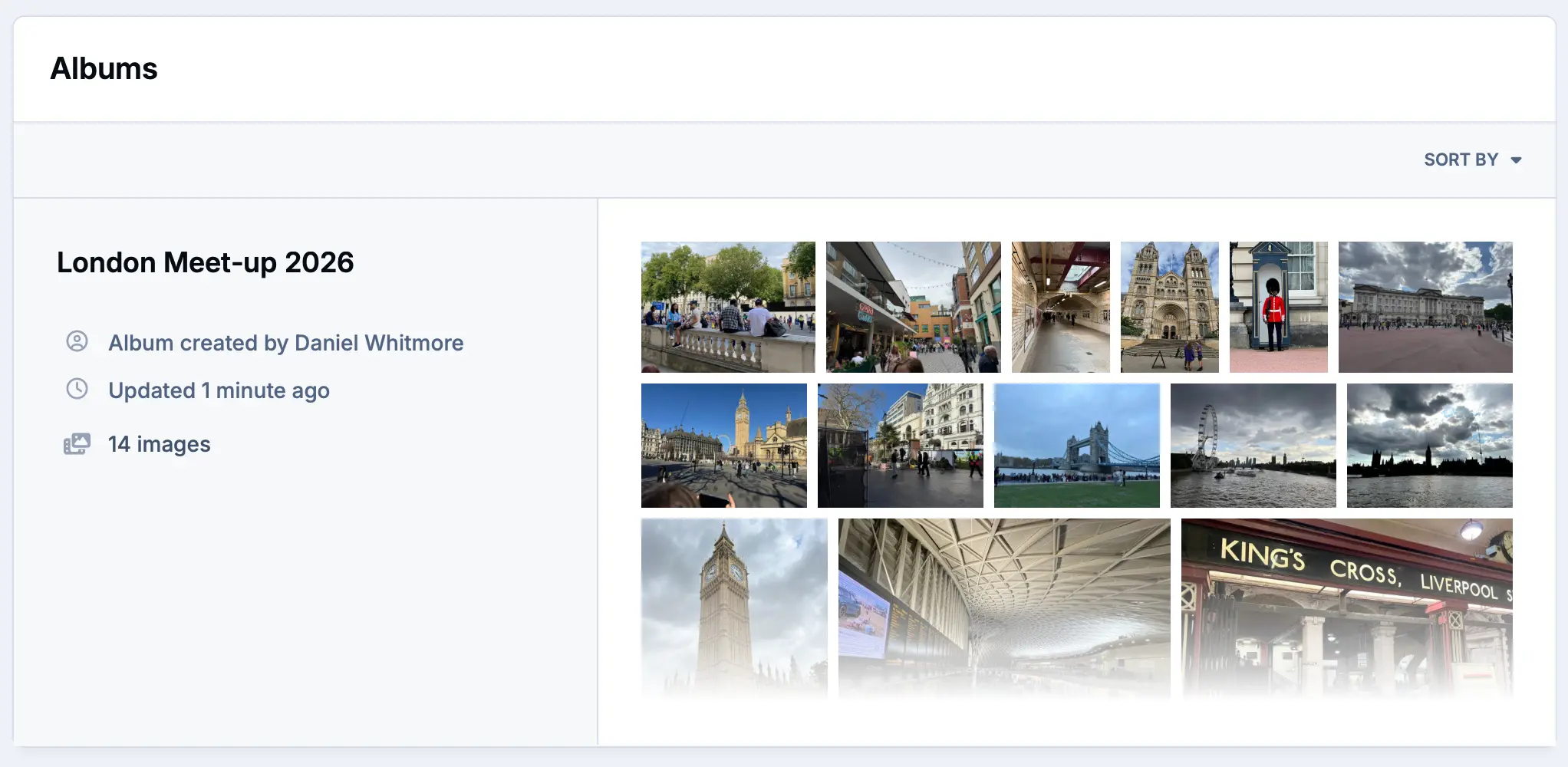 Screenshot of gallery
