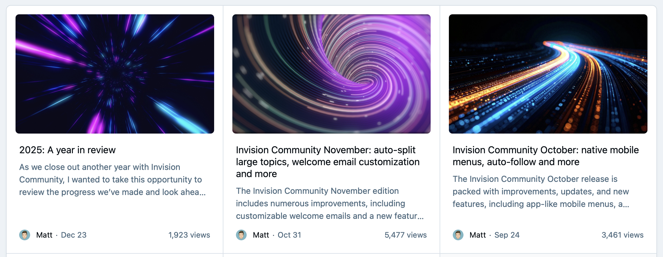 Screenshot of news