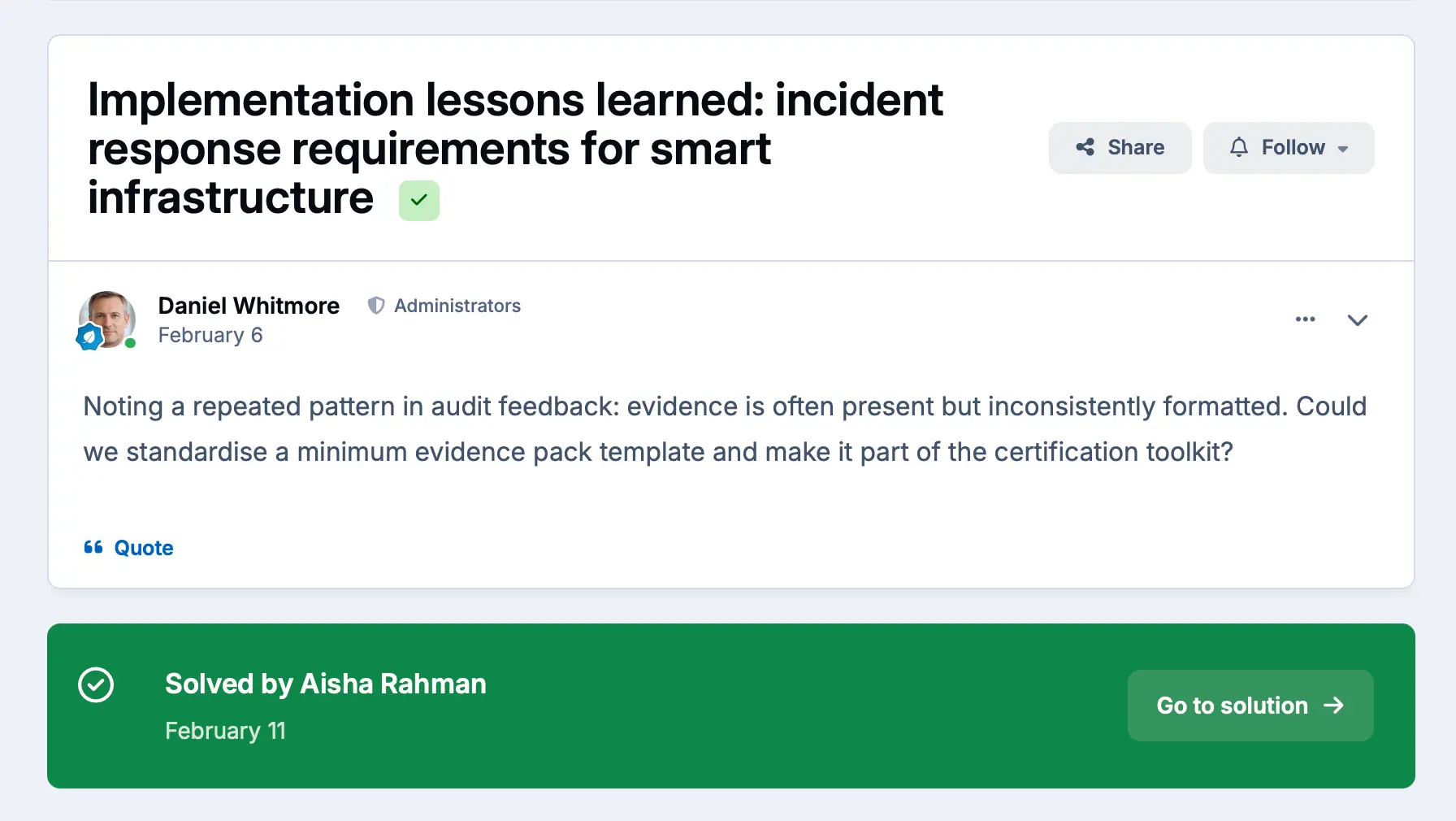 Screenshot of solved topic
