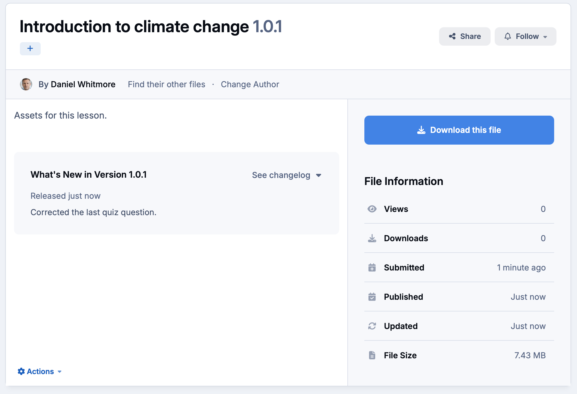 Screenshot of a lesson