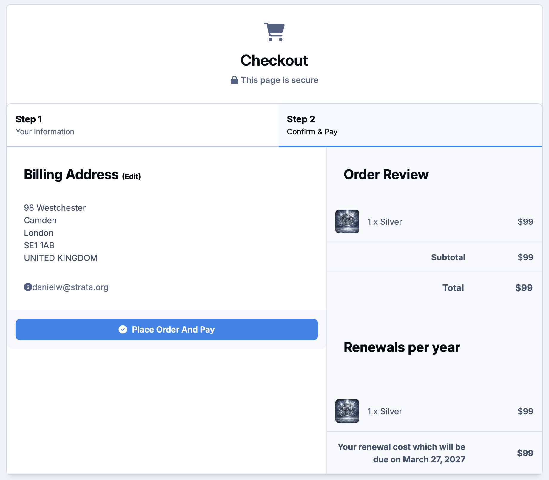 Screenshot of benefits